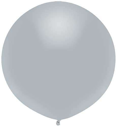 17" Shining Platinum Silver Latex Balloons by Balloon Supply of America