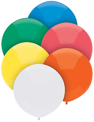17" Primary Assortment Latex Balloons by Balloon Supply of America