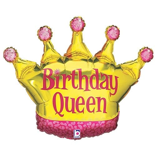 36 Inch Birthday Queen Crown Foil Balloon