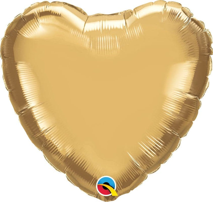 18 Inch Chrome Gold Heart Foil Balloon