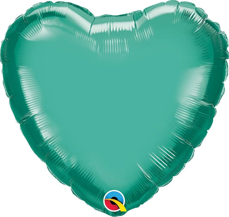 18 Inch Chrome Green Heart Foil Balloon