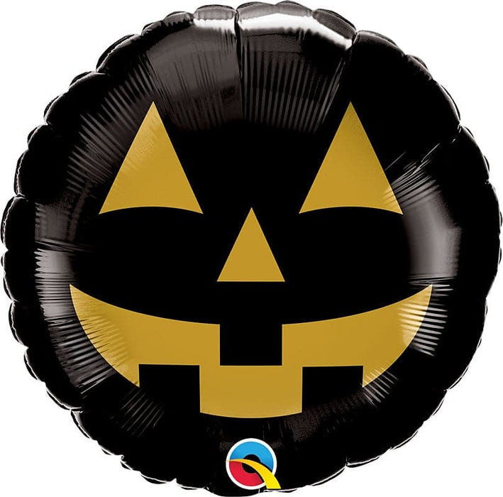 18 Inch Jack Face Black & Gold Halloween Foil Balloon