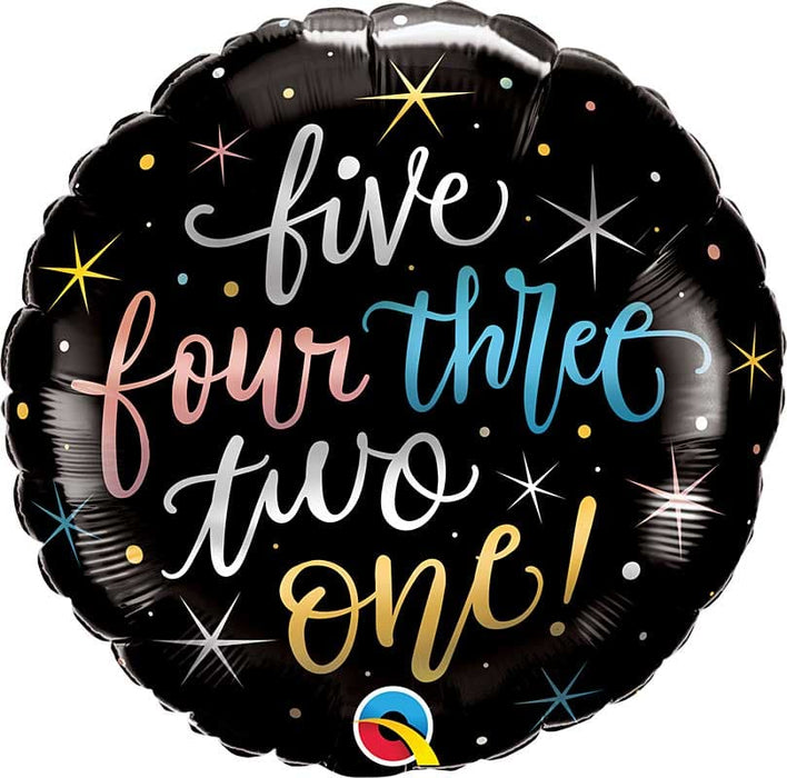 18 Inch Five, Four, Three, Two, One Countdown New Year's Foil Balloon