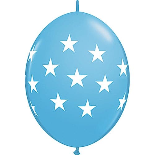 12" Quicklink Stars Pale Blue Printed Latex Balloons by Qualatex