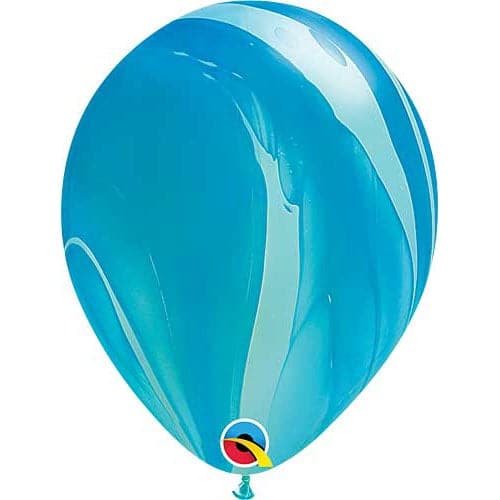 Blue Rainbow Super Agate Latex Balloons by Qualatex