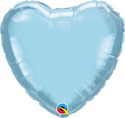 Pearl Light Blue Heart Foil Balloon