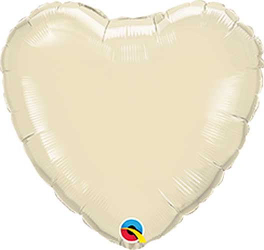 Pearl Ivory Heart Foil Balloon