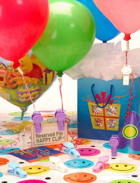 Bulk 9 gram Happy Clip™ Balloon Weights | Pastel Asst. | 100 pc x 10 bags (1000 pcs)