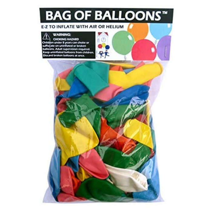 Bag of Balloons | 10" Asst. Color Latex Balloons | 72 ct bag