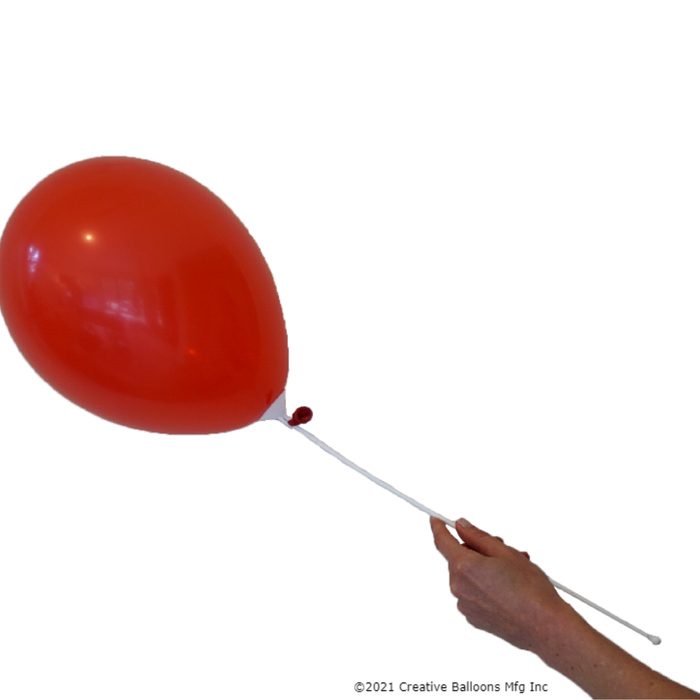 1-Piece 13" E-Z Balloon Stick | White | 100 pc