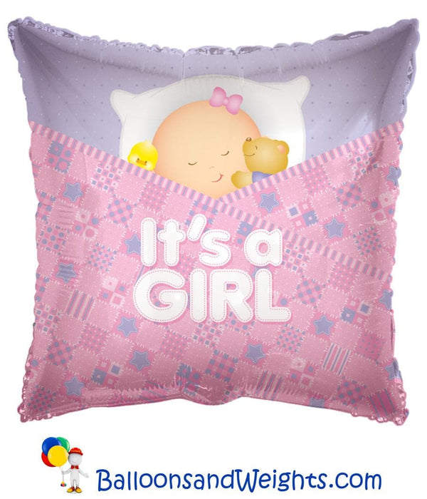 18 Inch Baby Girl Sleeping Foil Balloon | 100 pcs