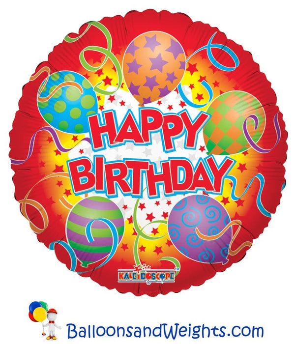 18 Inch Happy Birthday Printed Foil Balloon | 100 pcs