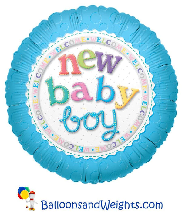18 Inch New Baby Boy Foil Balloon | 100 pcs