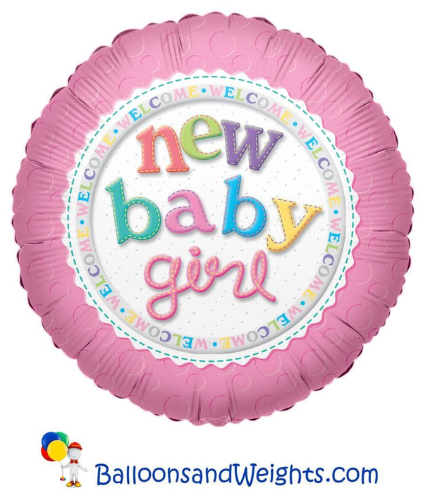 18 Inch New Baby Girl Foil Balloon | 100 pcs