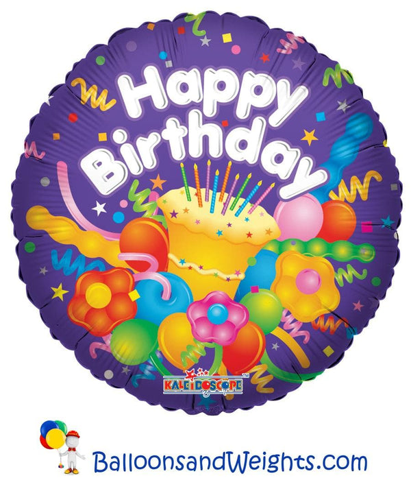 18 Inch Happy Birthday With Cake Foil Balloon | 100 pcs