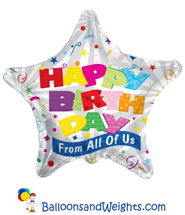 18 Inch Big Letters Birthday Foil Balloon | 100 pcs