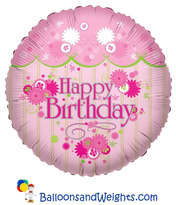 18 Inch Happy Birthday Border Foil Balloon | 100 pcs