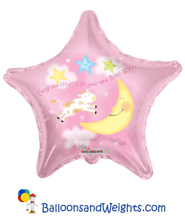 18 Inch Congratulations On Your New Baby Girl Foil Balloon | 100 pcs