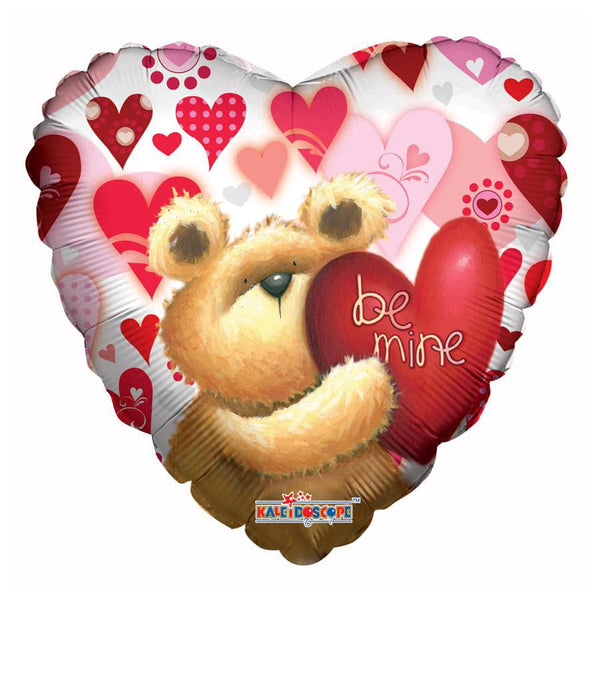 18 Inch Huggable Bear Be Mine Clearview Foil Balloon | 100 pcs