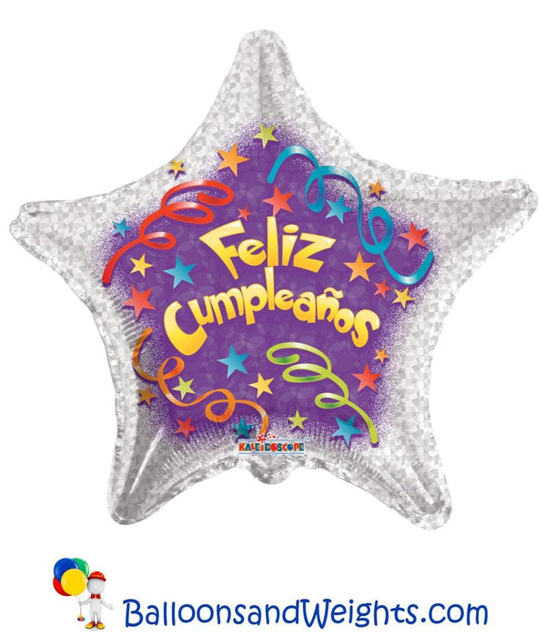 18 Inch Feliz Cumpleanos Streamers Foil Balloon | 100 pcs