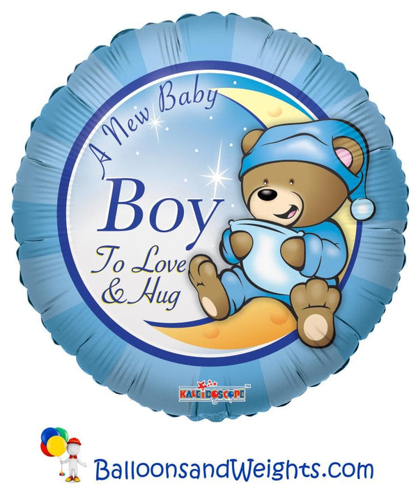 18 Inch A New Baby Boy Foil Balloon | 100 pcs