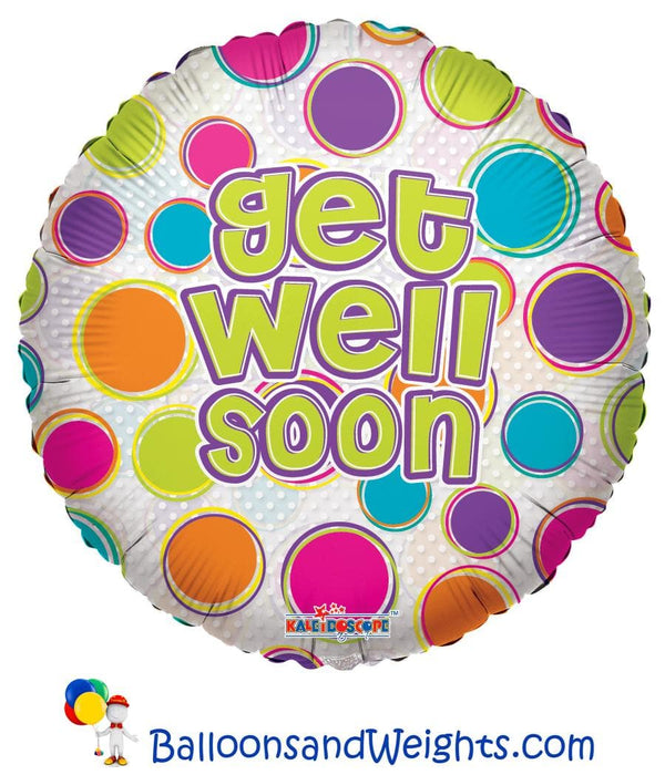 18 Inch Get Well Dots Clearview Foil Balloon | 100 pcs