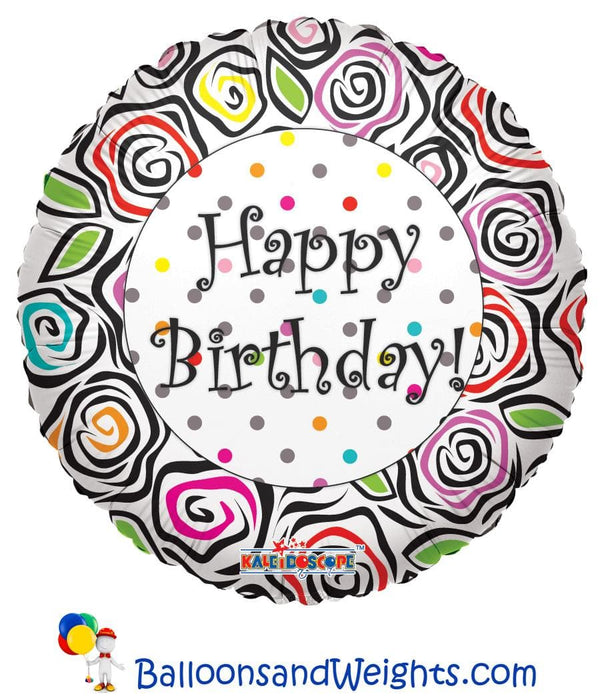 18 Inch Happy Birthday Animal Prints Foil Balloon | 100 pcs