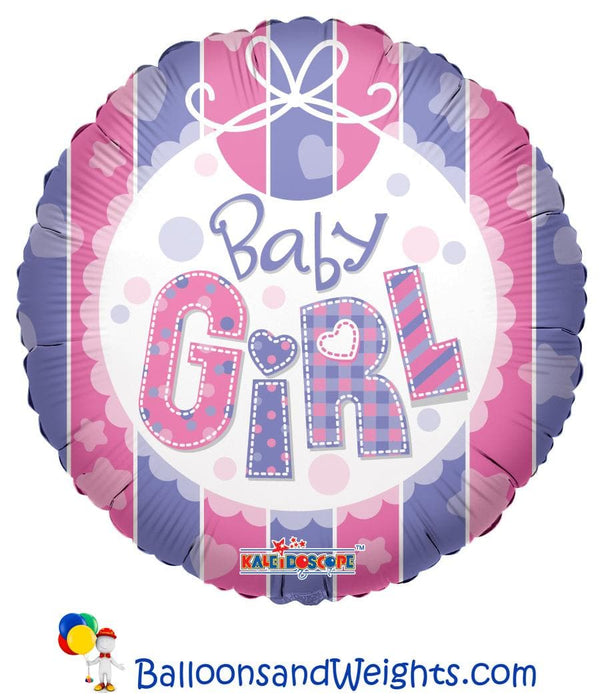 18 Inch Baby Girl Bib Foil Balloon | 100 pcs