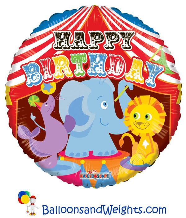 18 Inch Birthday Circus Foil Balloon | 100 pcs