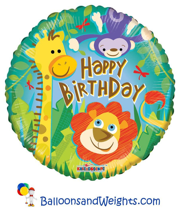 18 Inch Birthday Jungle Foil Balloon | 100 pcs