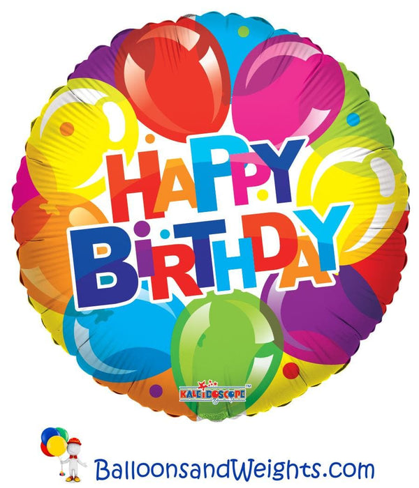 18 Inch Birthday Shiny Foil Balloon | 100 pcs