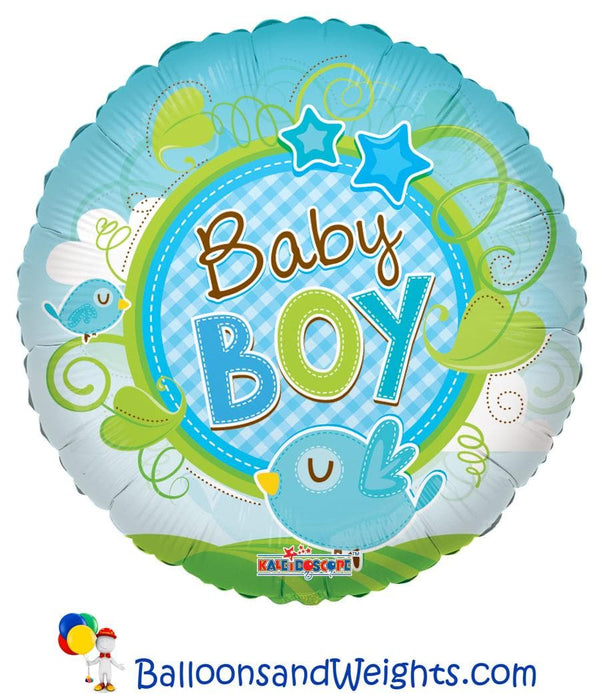 18 Inch Baby Boy Bird Clear View Foil Balloon | 100 pcs