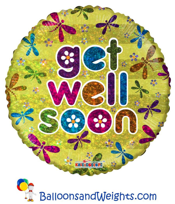 18 Inch Get Well Bugs Hollographic Foil Balloon | 100 pcs