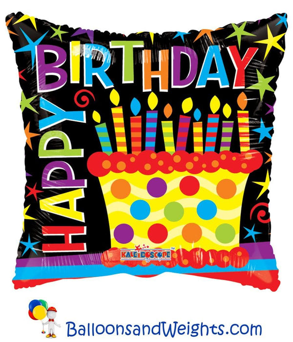 18 Inch Birthday Cake Gellibean Foil Balloon | 100 pcs