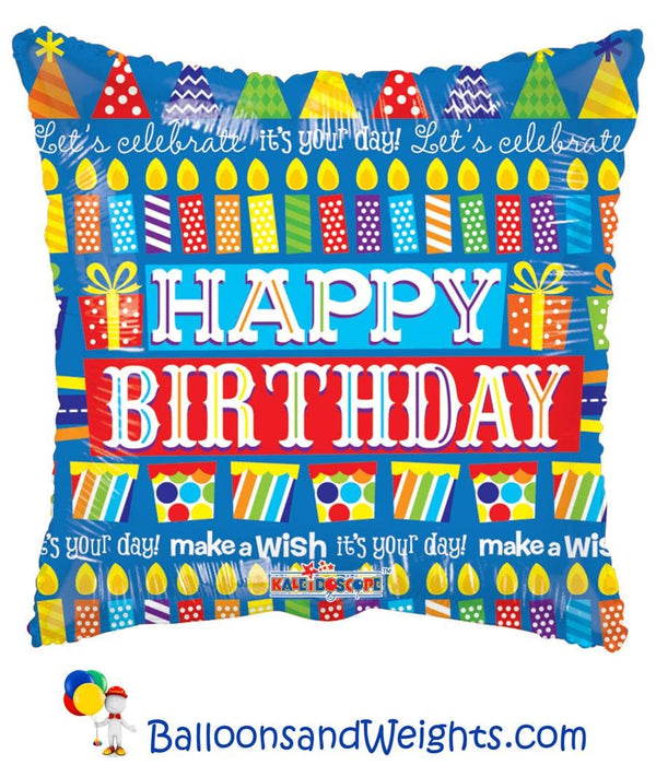 18 Inch Birthday Motifs Foil Balloon | 100 pcs