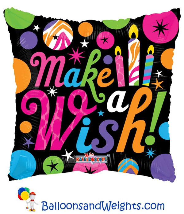 18 Inch Make A Wish Black Foil Balloon | 100 pcs