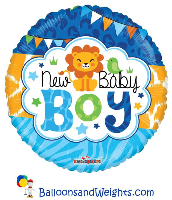 18 Inch Baby Boy Jungle Gellibean Foil Balloon | 100 pcs