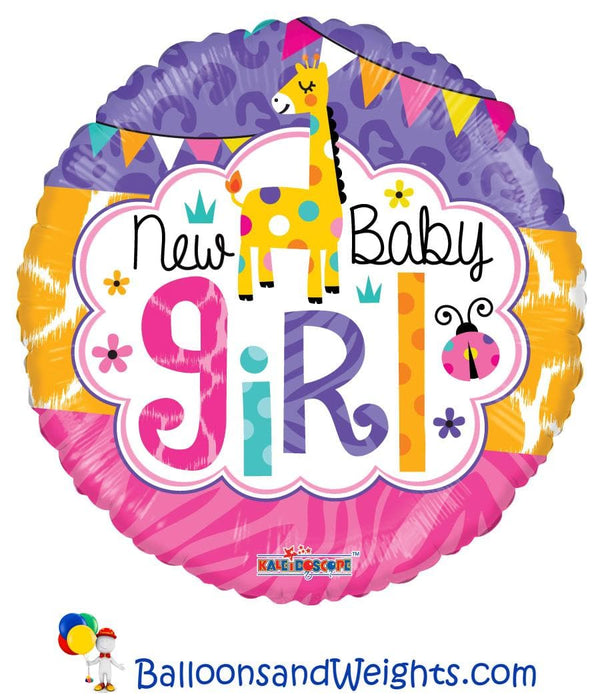 18 Inch Baby Girl Jungle Gellibean Foil Balloon | 100 pcs