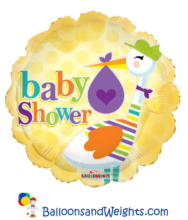 18 Inch Baby Shower Stork Foil Balloon | 100 pcs
