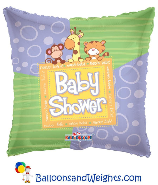 18 Inch Baby Shower Animals Foil Balloon | 100 pcs