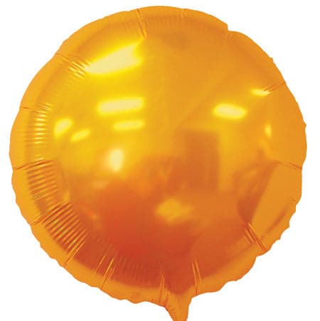 18 Inch Orange Balloons | Round Foil Balloons | 50 pc