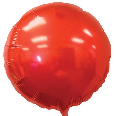 18 Inch Red Balloons | Round Foil Balloons | 50 pc