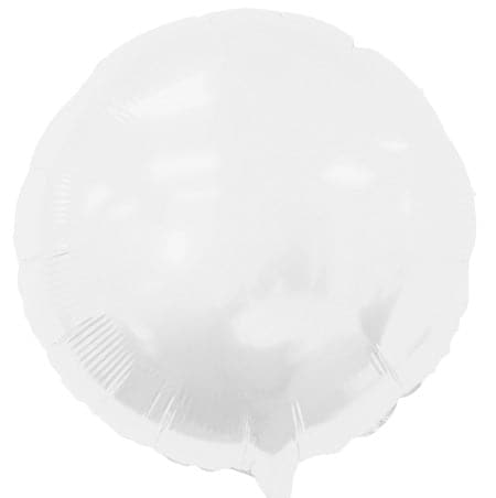 18 Inch White Balloons | Round Foil Balloons | 50 pc