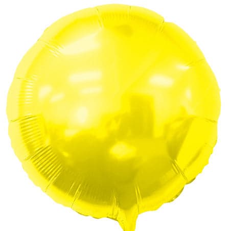 18 Inch Yellow Balloons | Round Foil Balloons | 50 pc