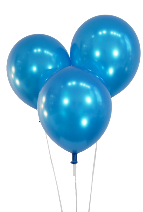 12 Inch Blue Balloons | Metallic Blue Latex Balloons | 144 pc bag