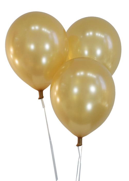 Wholesale 9 Inch Latex Balloons | Metallic Gold | 144 pc bag x 50 bags