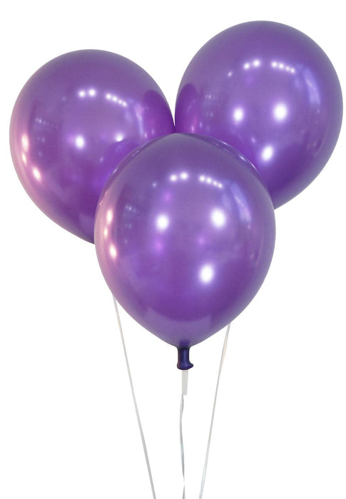 12 Inch Latex Balloons | Metallic | Purple | 100 pc bag