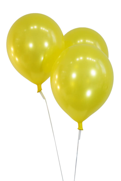 12 Inch Latex Balloons | Metallic Yellow | 144 pc bag