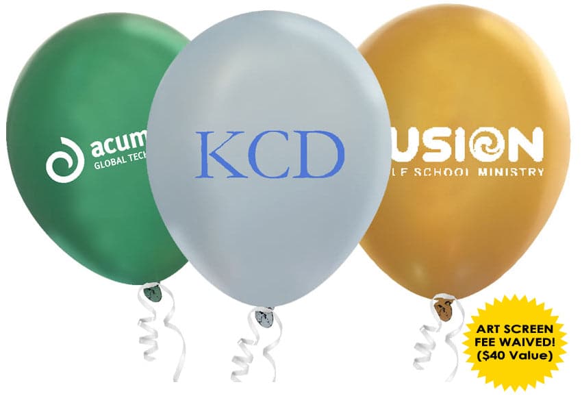 Custom Printed Latex Balloons | Metallic Colors | 1000 pc (per case)