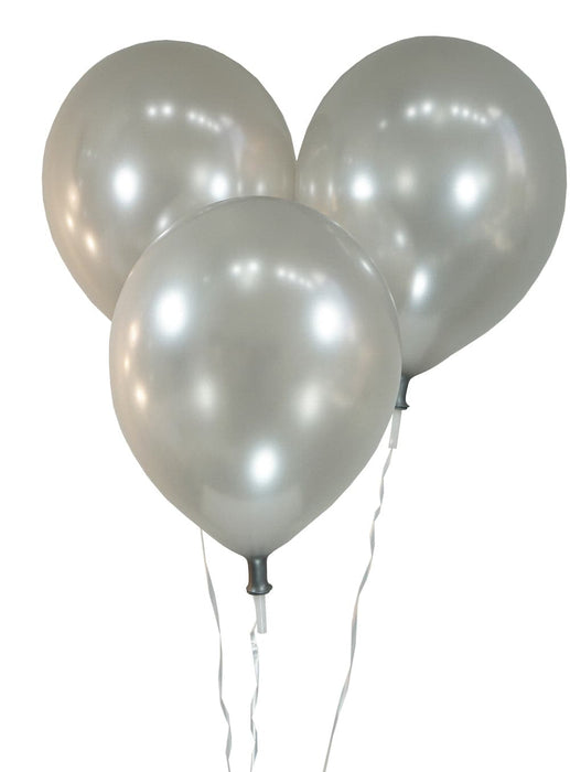 Bulk 9 Inch Latex Balloons | Metallic Silver | 144 pc bag x 10 bags